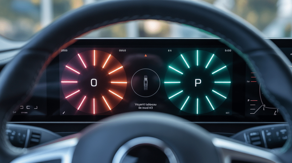 tableau de bord avec voyant audi a3 allumés