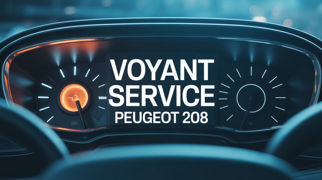 Voyant service 208 allumé sur tableau de bord éclairé