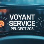 Voyant service 208 allumé sur tableau de bord éclairé
