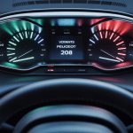 Voyants tableau de bord Peugeot 208 lumineux sur cockpit