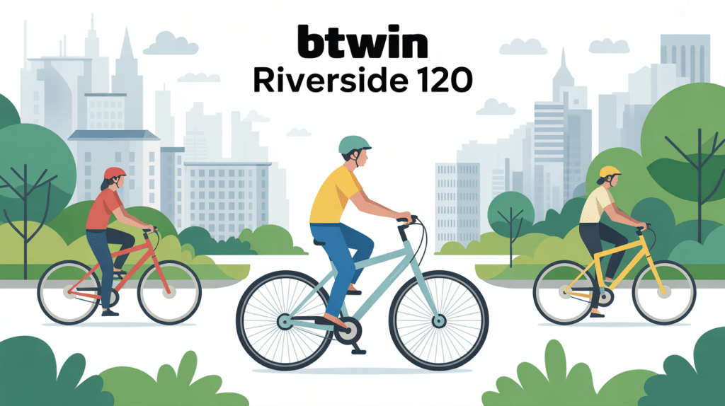 btwin riverside 120 illustration vélo ville et parc