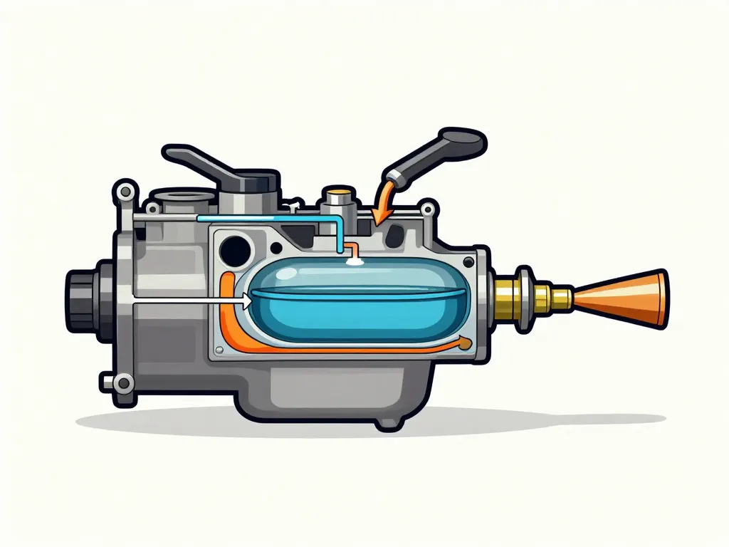 carburateur schema avec principaux éléments