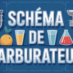 schéma de carburateur stylisé en coupe