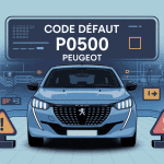 Illustration du code défaut p0500 peugeot sur véhicule