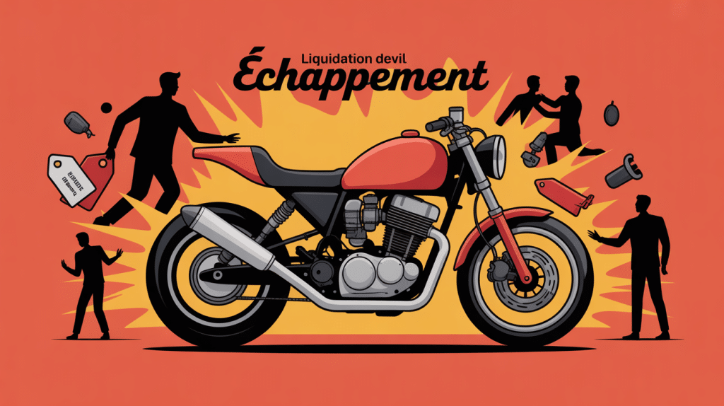 devil echappement liquidation illustration vectorielle moto auto