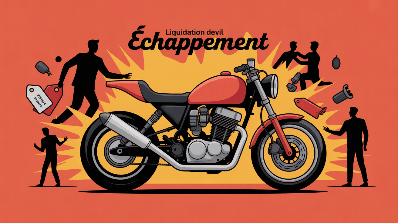 devil echappement liquidation illustration vectorielle moto auto