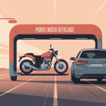 porte moto attelage fixé sur voiture, transport sécurisé
