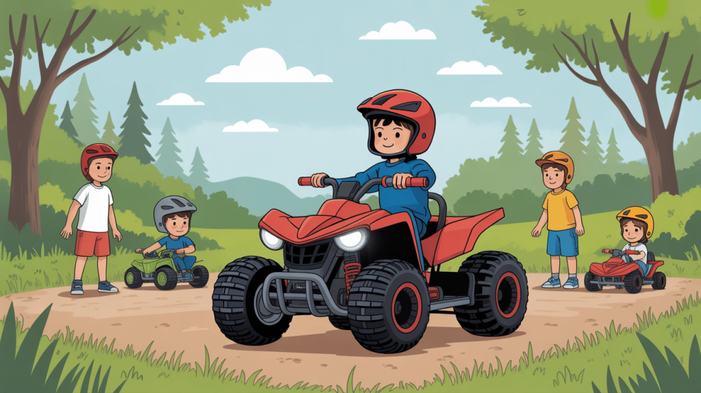 quad blaster 200 pour enfant sur terrain privé sécurisé