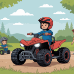 quad blaster 200 pour enfant sur terrain privé sécurisé