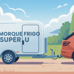remorque frigo super u attachée à une voiture lors d’un événement estival