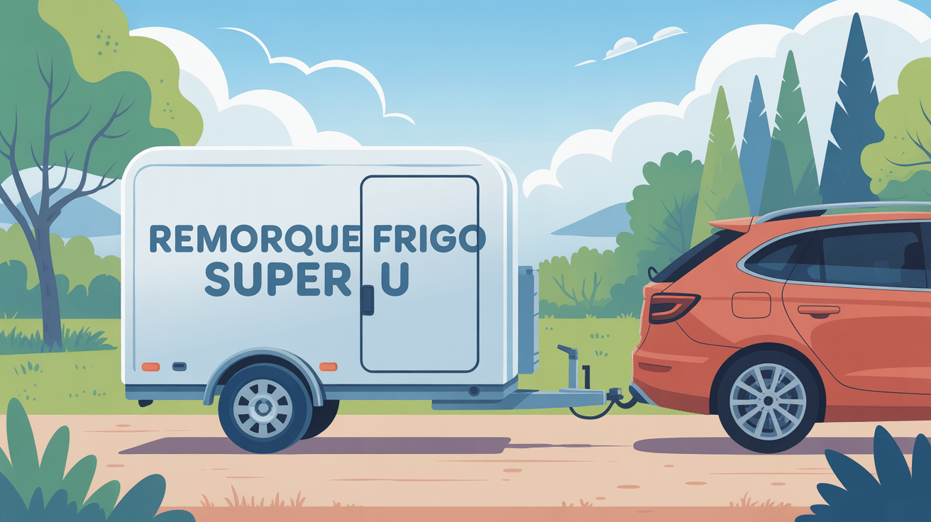 remorque frigo super u attachée à une voiture lors d’un événement estival