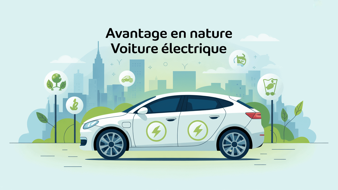 illustration moderne simulateur calcul avantage en nature voiture électrique