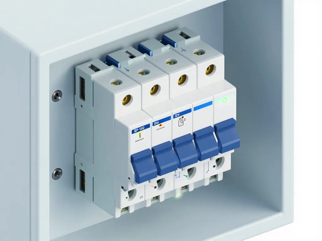 diagramme sp 102 sur rail din et circuits protégés