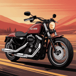 illustration 125 harley davidson style custom sur route