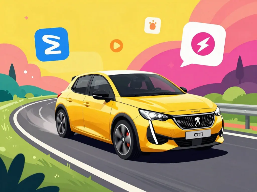 208 gti occasion sur route sinueuse dynamique