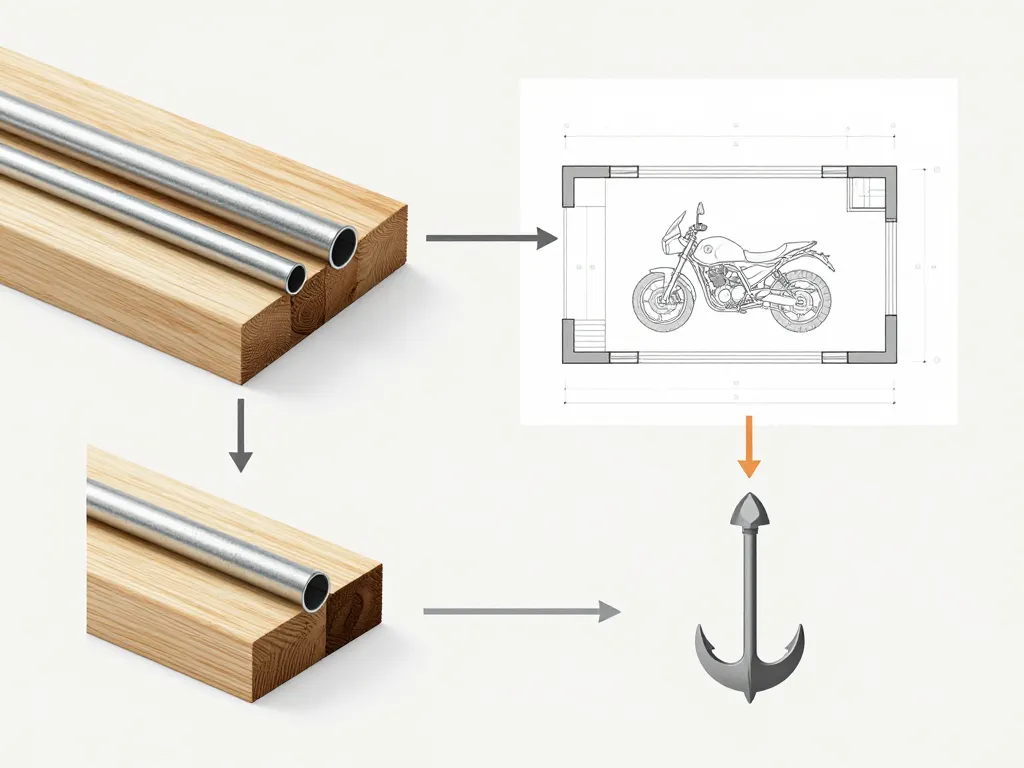 abris moto matériaux dimensions ancrage schéma