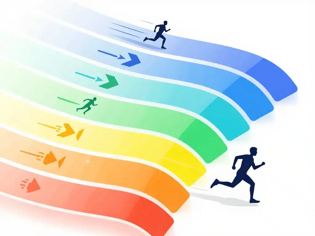 data visual allure en km/h, paliers vitesse coureurs