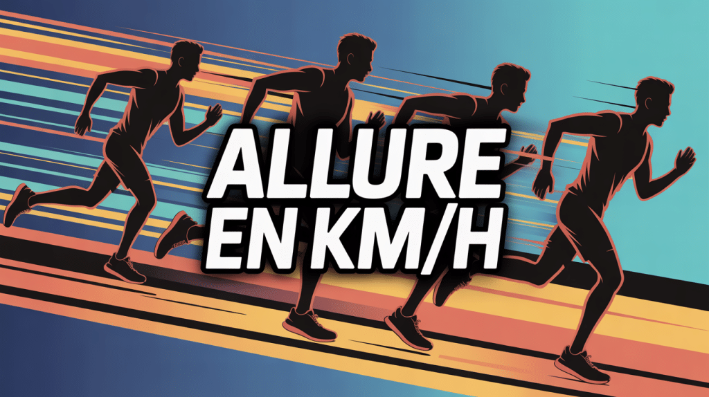 illustration allure en km/h, silhouettes coureurs vitesse