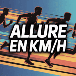 illustration allure en km/h, silhouettes coureurs vitesse