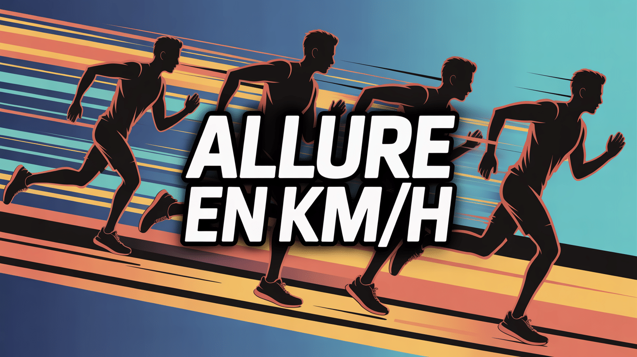illustration allure en km/h, silhouettes coureurs vitesse