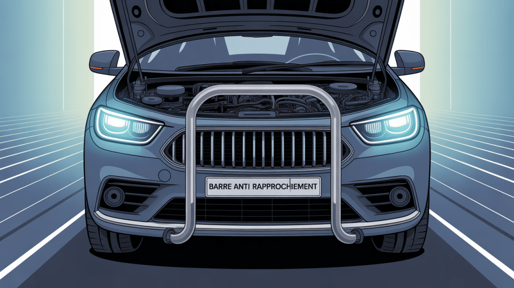 Illustration barre anti rapprochement voiture moderne