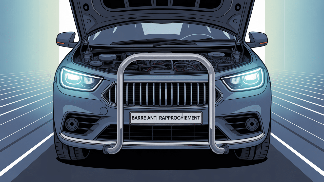 Illustration barre anti rapprochement voiture moderne