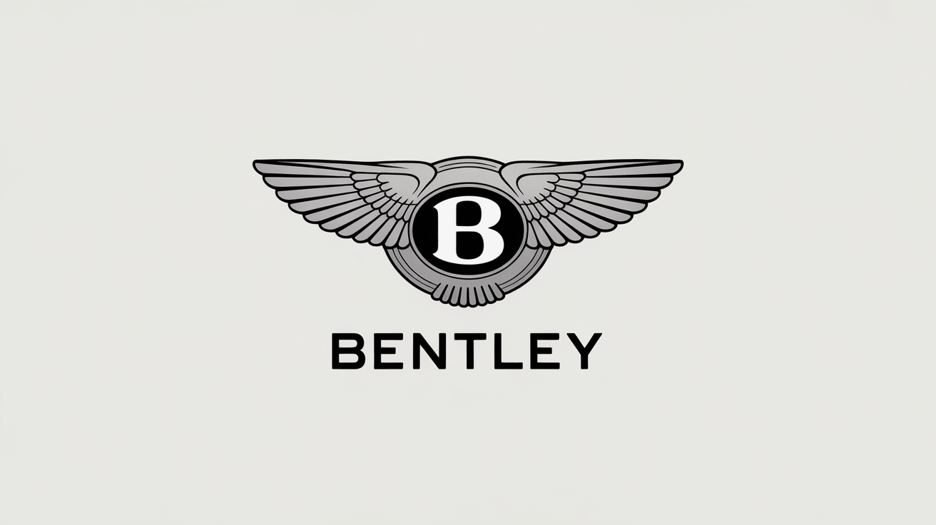 bentley logotipo illustration luxe ailes cercle B