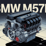 bmw m57n engine illustration vectorielle coupe six cylindres