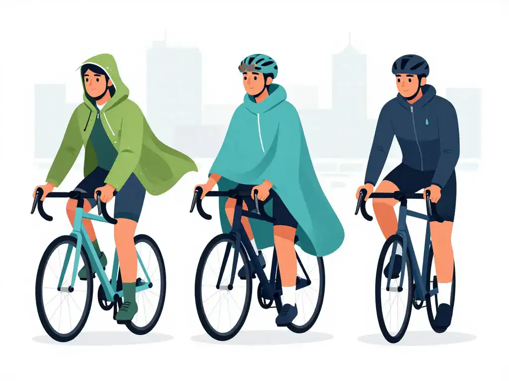 différents modèles cape de pluie vélo, poncho et veste