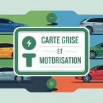 carte grise motorisation sur certificat avec silhouettes de voitures