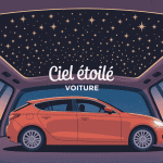 ciel étoilé voiture dans habitacle moderne effet lumineux