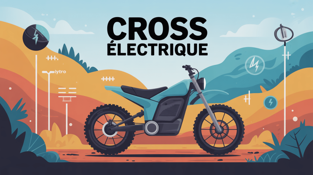 Image cross electrique sur terrain naturel stylisé