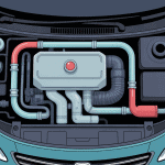 système durite de refroidissement voiture vu moteur