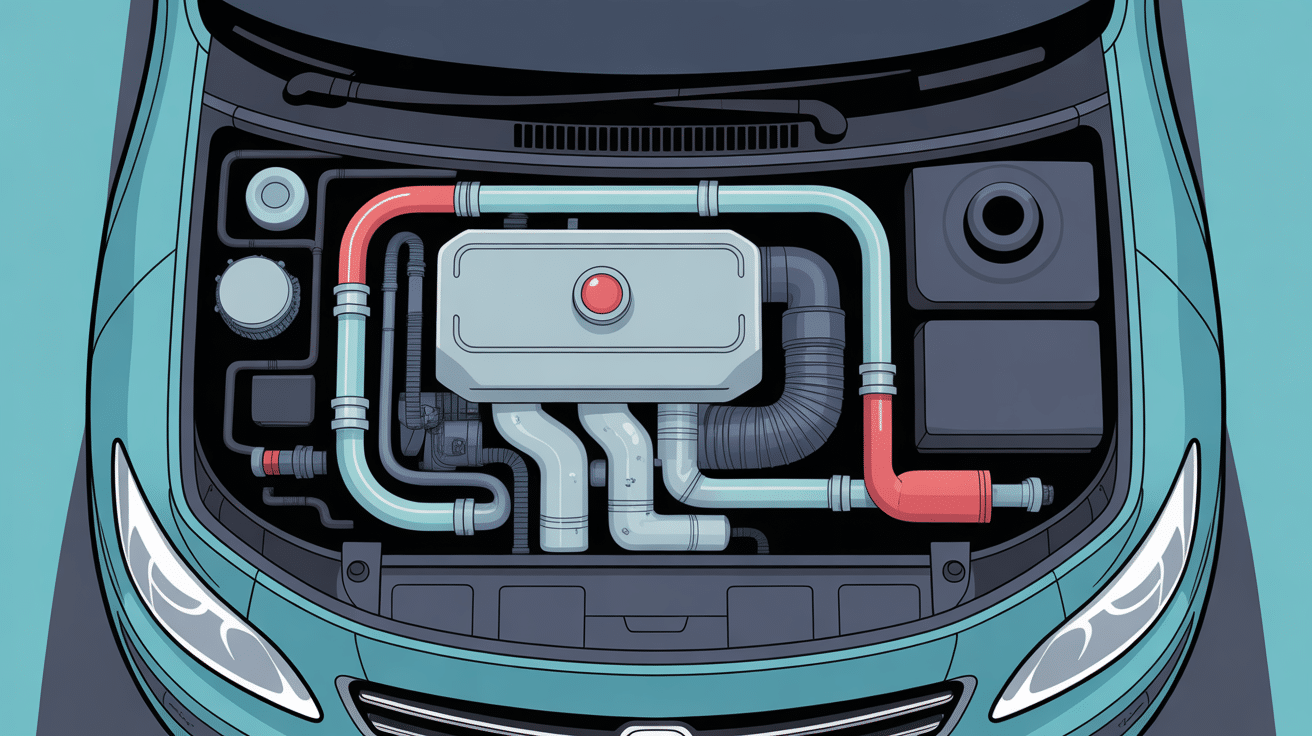 système durite de refroidissement voiture vu moteur