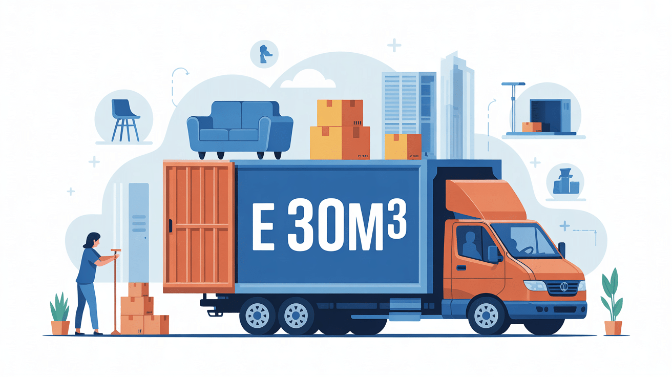 illustration e 30m3 benne camion box utilisation