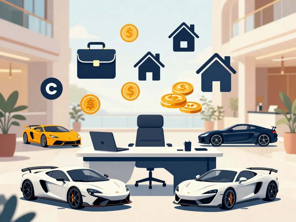 Illustration GMK entre supercars et business