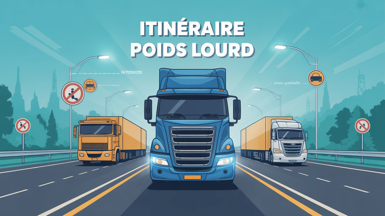 illustration centrale itineraire poid lourd routes securisees