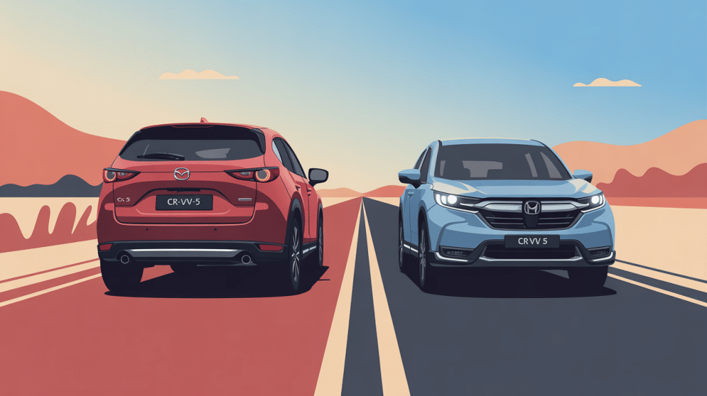 illustration mazda cr v 5 vs honda cr-v 5