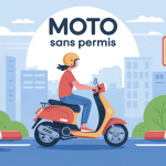 illustration moto sans permis scooter urbain casque