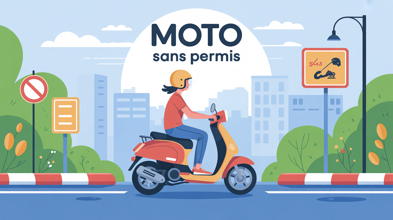 illustration moto sans permis scooter urbain casque