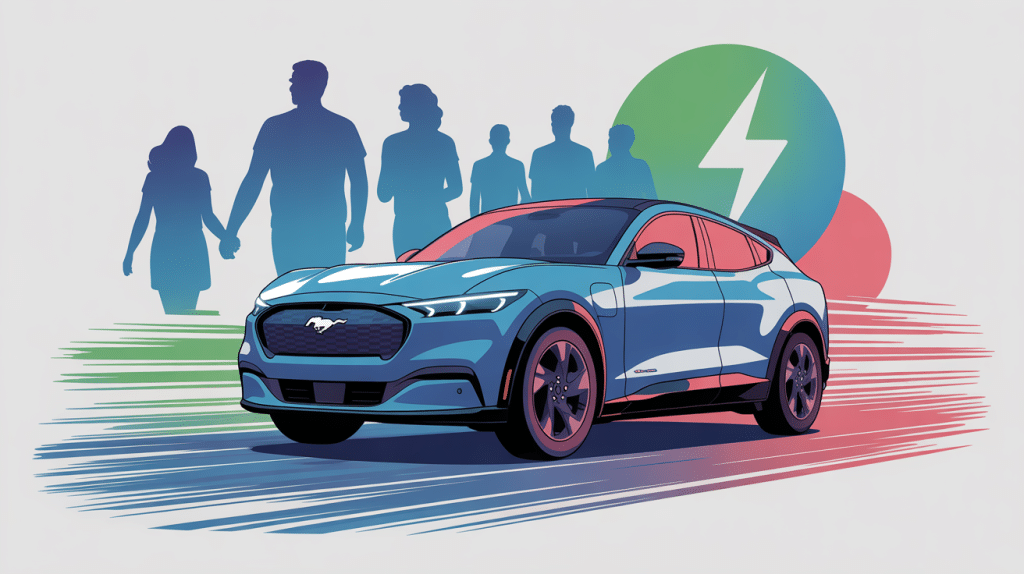 mustang electrique illustration moderne suv sportif