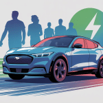 mustang electrique illustration moderne suv sportif