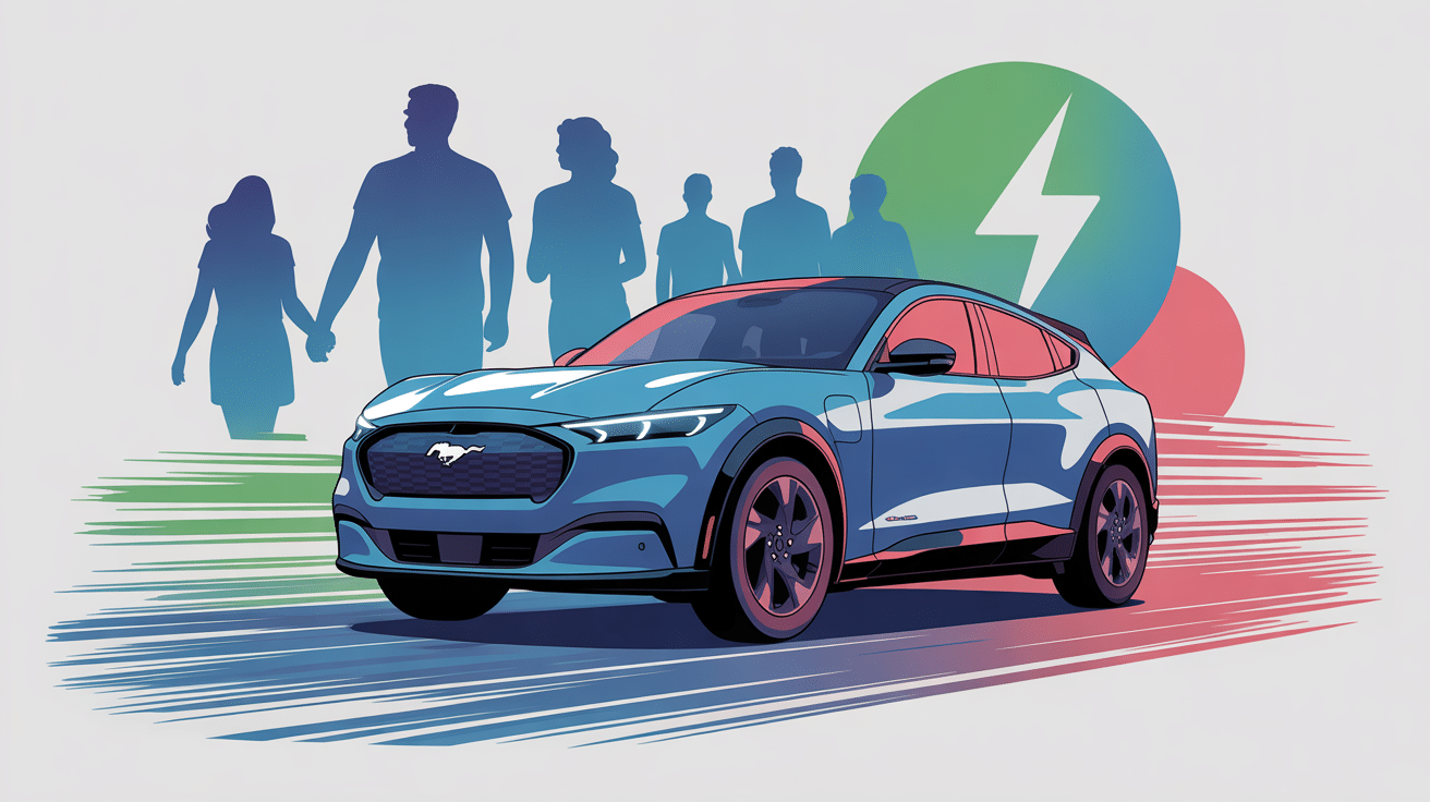 mustang electrique illustration moderne suv sportif