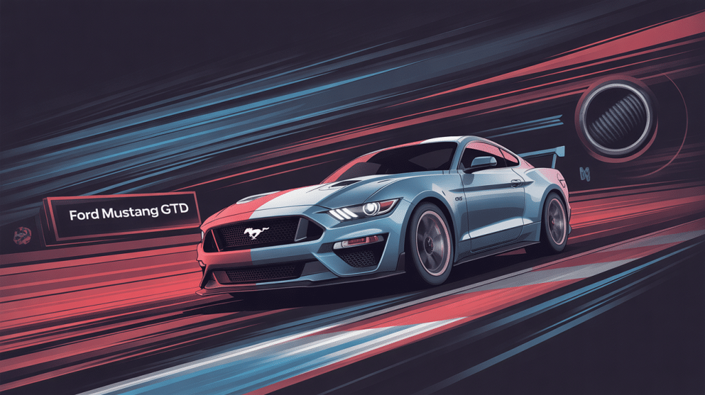 mustang gtd vue sportive et aérodynamique sur circuit