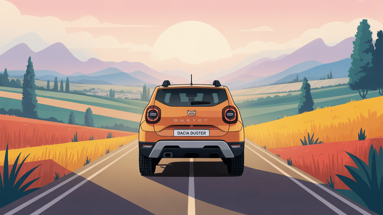 vue globale nouvelle dacia duster silhouette suv compact