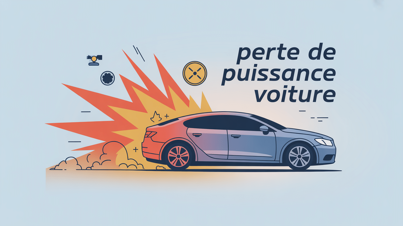 illustration perte de puissance voiture sur route
