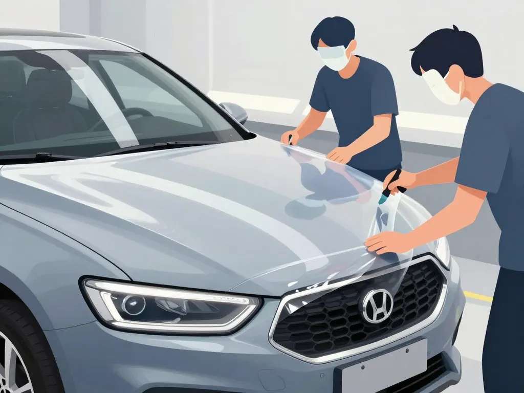 pose ppf voiture étape atelier illustration