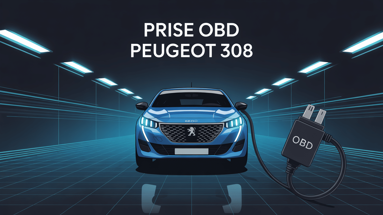 Illustration moderne prise obd 308 connecteur tableau de bord