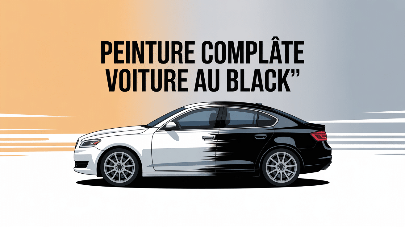 illustration prix peinture complète voiture au black moitié pro moitié amateur