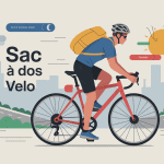Sac a dos velo illustration cycliste urbain